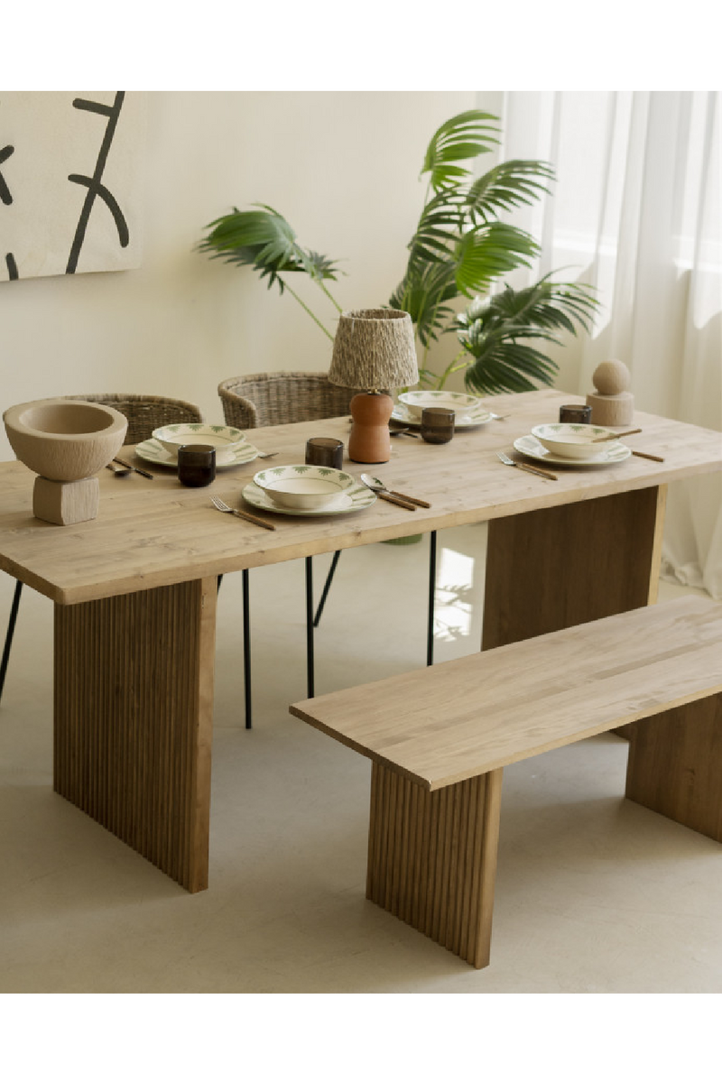 Fluted Wood Legs Dining Table | Decowood Bali | Oroatrade.com
