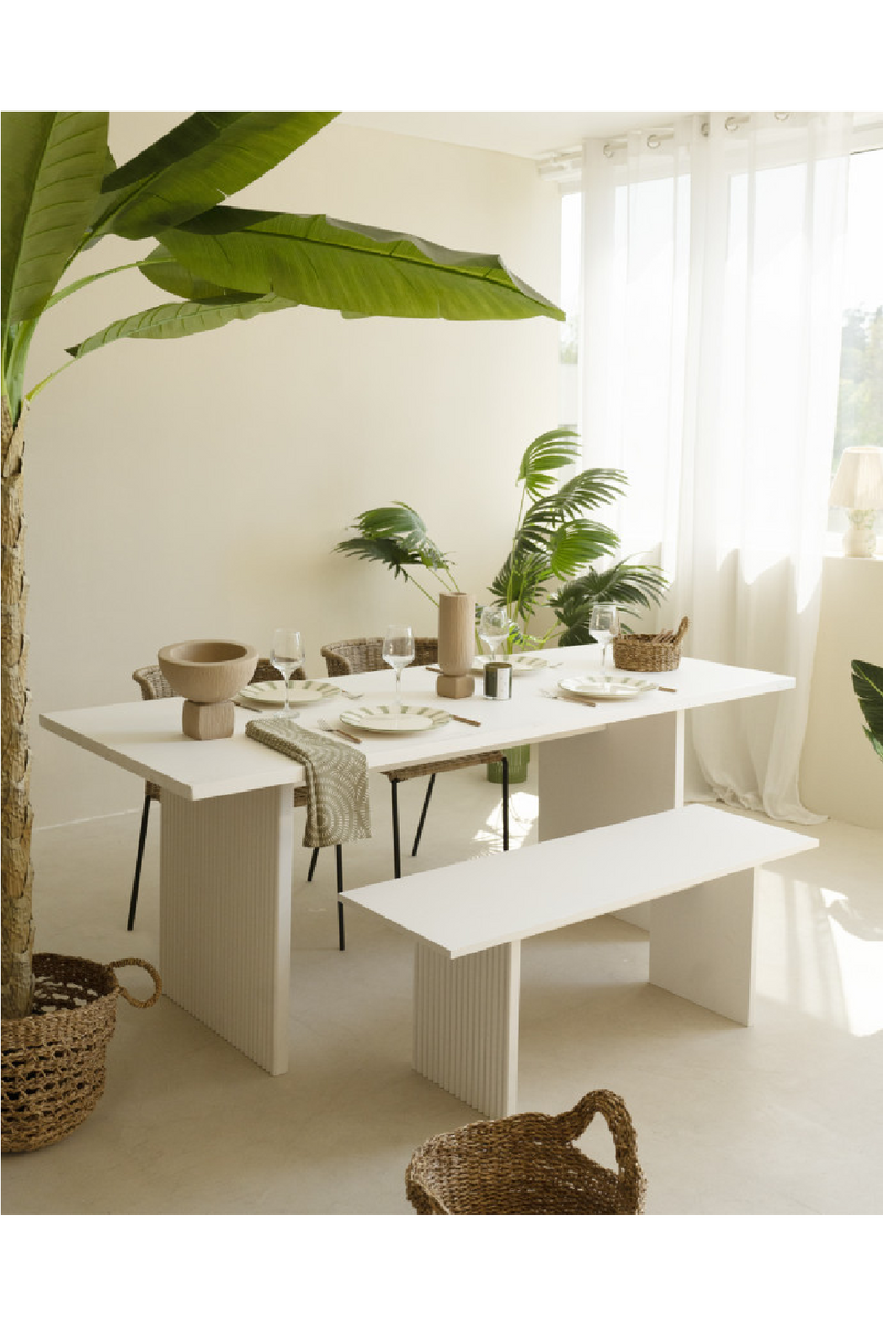 Fluted Wood Legs Dining Table | Decowood Bali | Oroatrade.com