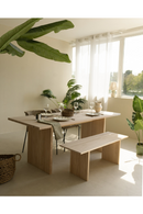 Fluted Wood Legs Dining Table | Decowood Bali | Oroatrade.com