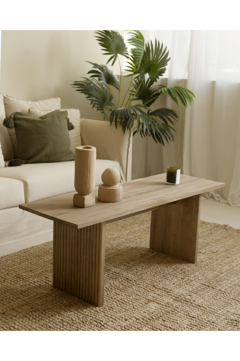 Fluted Legs Wooden Coffee Table | Decowood Bali | Oroatrade.com