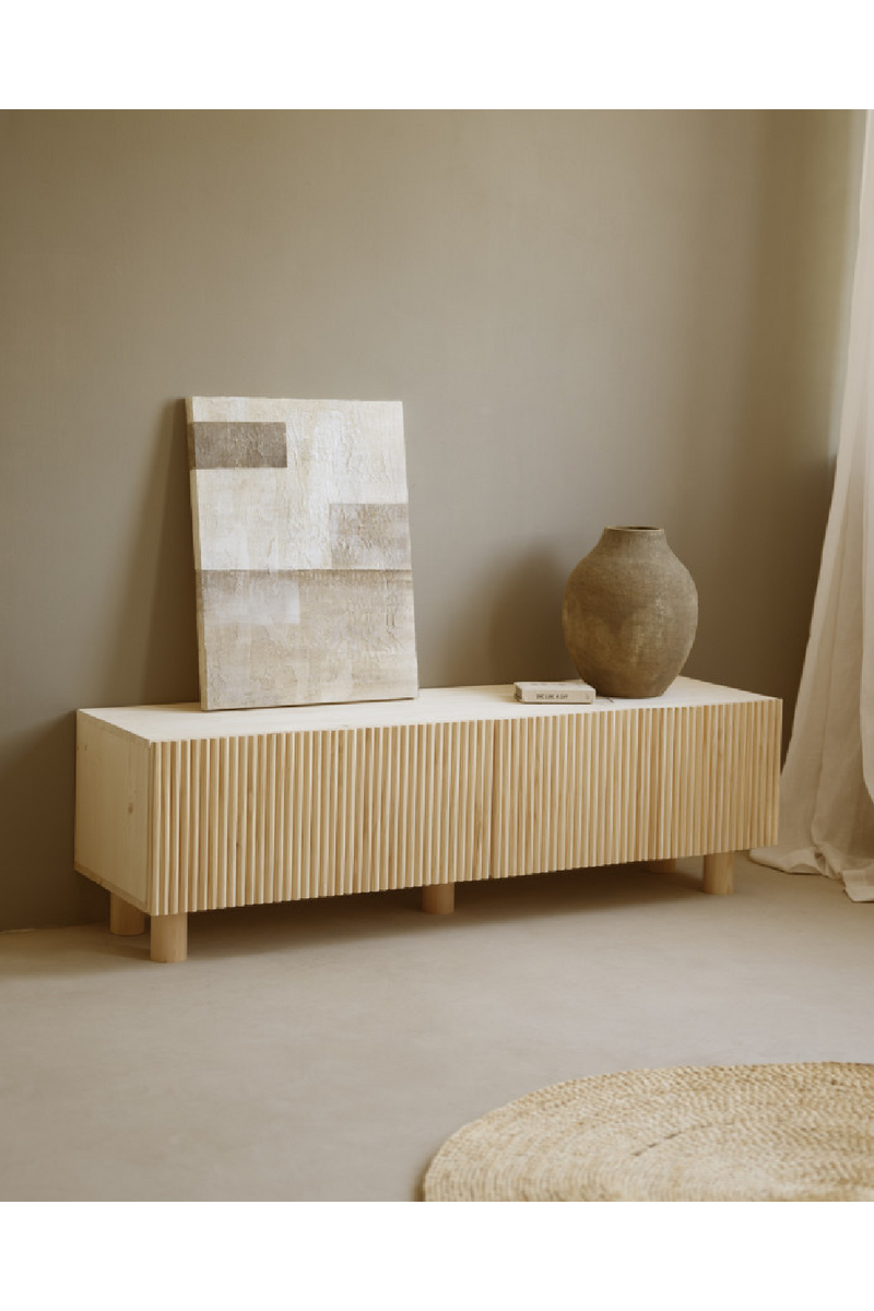 Fluted Wood TV Stand | Decowood Bali | Oroatrade.com