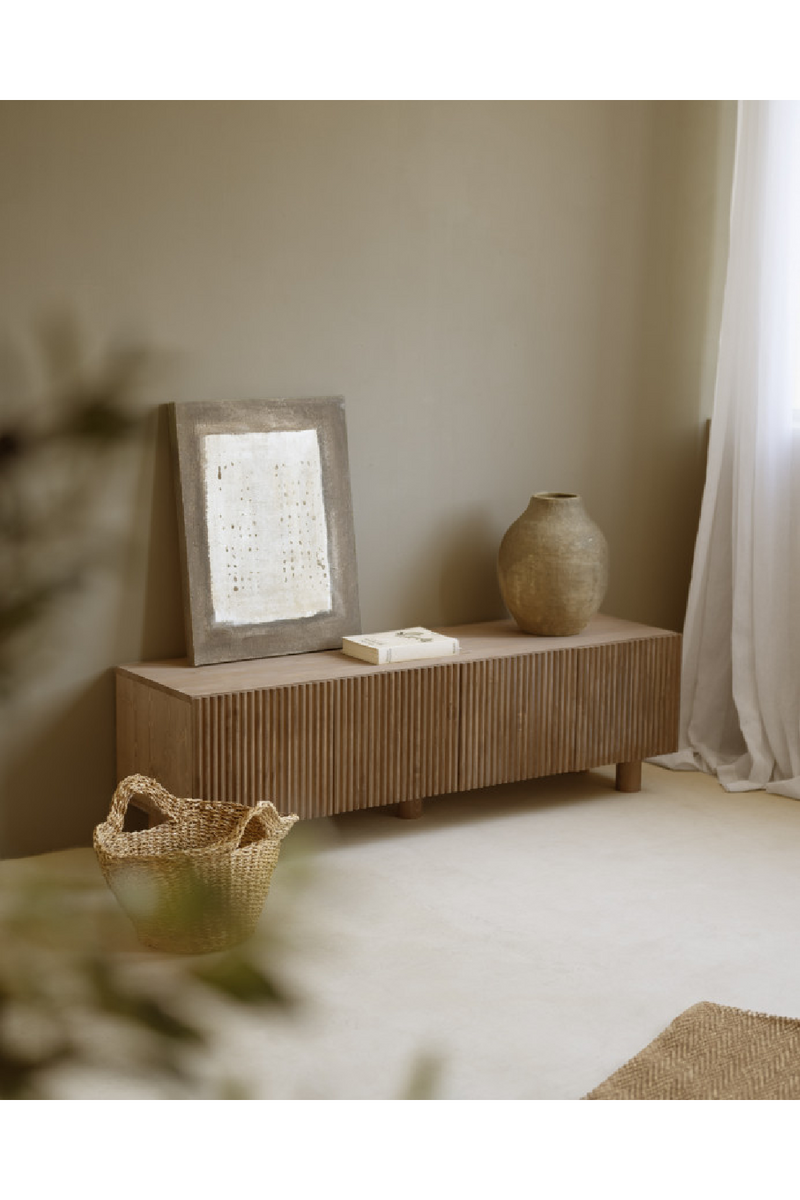 Fluted Wood TV Stand | Decowood Bali | Oroatrade.com