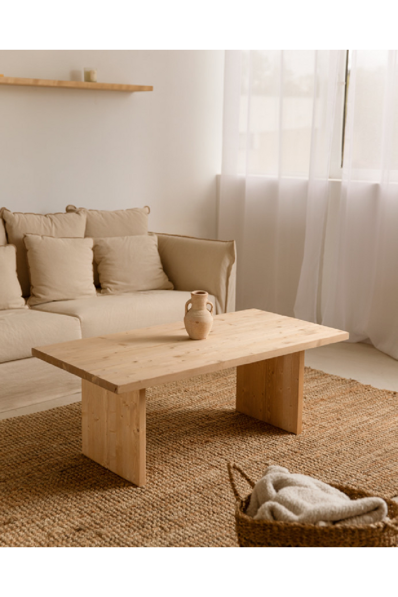 Solid Pine Minimalist Coffee Table | Decowood Frida | Oroatrade.com