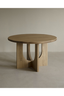 Varnished Poplar Round Dining Table | Decowood Lua | Oroatrade.com