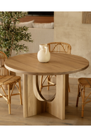 Varnished Poplar Round Dining Table | Decowood Lua | Oroatrade.com