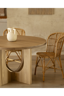Varnished Poplar Round Dining Table | Decowood Lua | Oroatrade.com