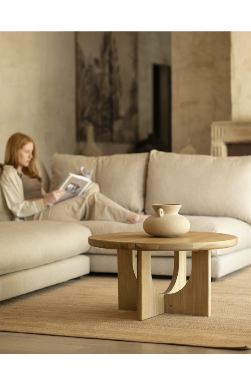 Round Microcement Coffee Table | Decowood Lua | Oroatrade.com