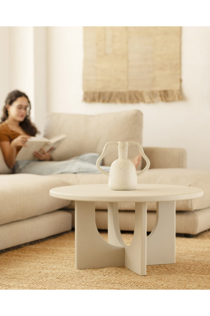 Round Microcement Coffee Table | Decowood Lua | Oroatrade.com