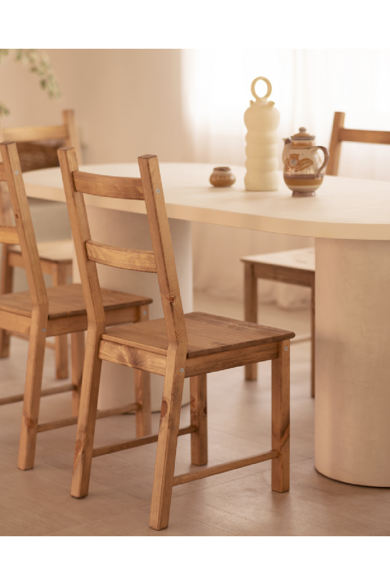 Pine Wood Dining Chair Set (6) | Decowood Lucia | Oroatrade.com