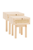Rattan Drawer Bedside Table Set (2) | Decowood Frida | Oroatrade.com