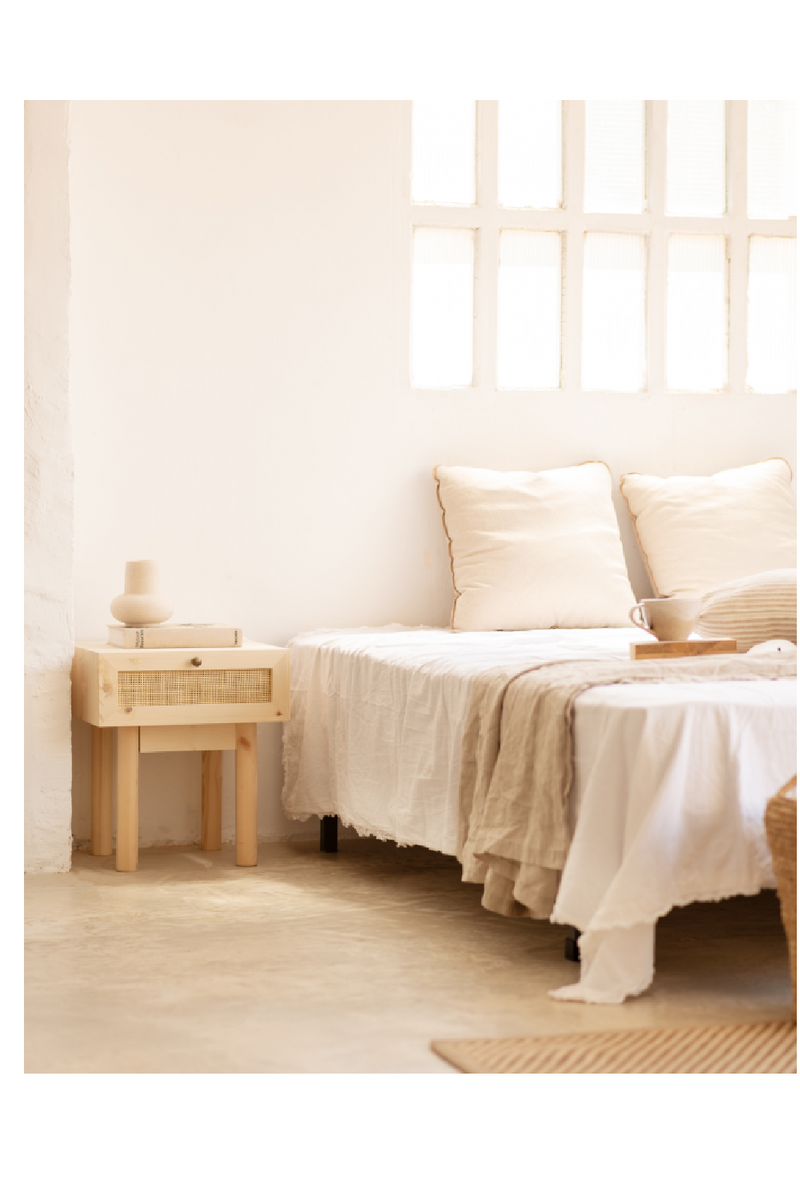 Rattan Drawer Bedside Table Set (2) | Decowood Frida | Oroatrade.com