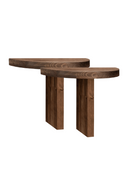 Semi-Circle Wooden Side Tables (2) | Decowood Tokyo | Oroatrade.com