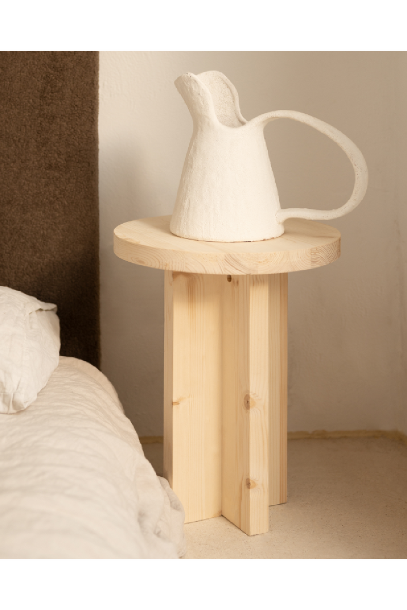 Crossed Base Wooden Side Tables (2) | Decowood Tokyo | Oroatrade.com