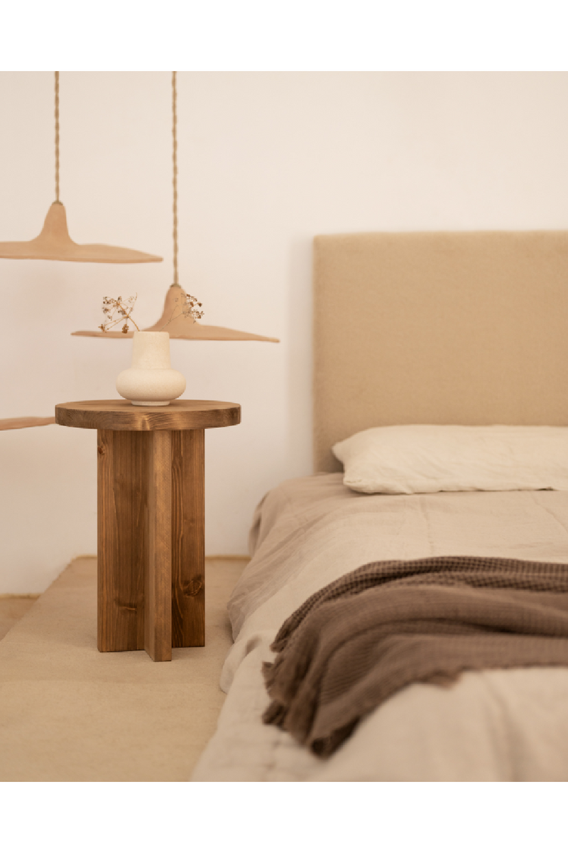 Crossed Base Wooden Side Tables (2) | Decowood Tokyo | Oroatrade.com