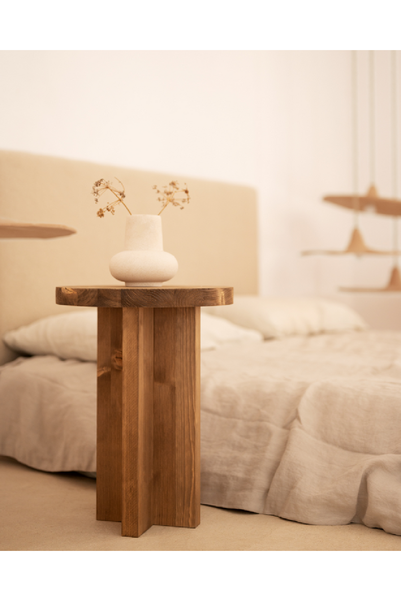 Crossed Base Wooden Side Tables (2) | Decowood Tokyo | Oroatrade.com