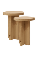 Crossed Base Wooden Side Tables (2) | Decowood Tokyo | Oroatrade.com