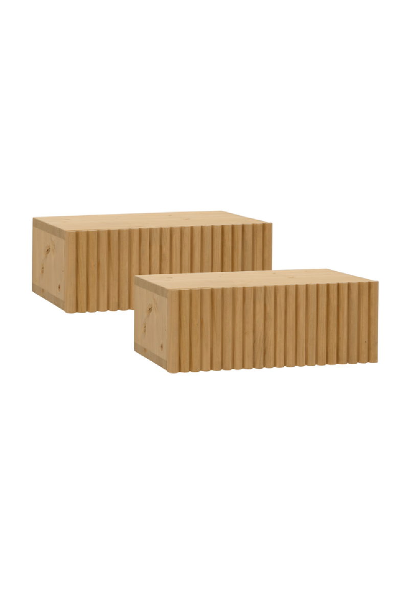 Fluted Floating Bedside Table Set (2) | Decowood Bali | Oroatrade.com