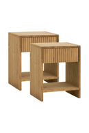Fluted Drawer Bedside Table Set (2) | Decowood Bali | Oroatrade.com