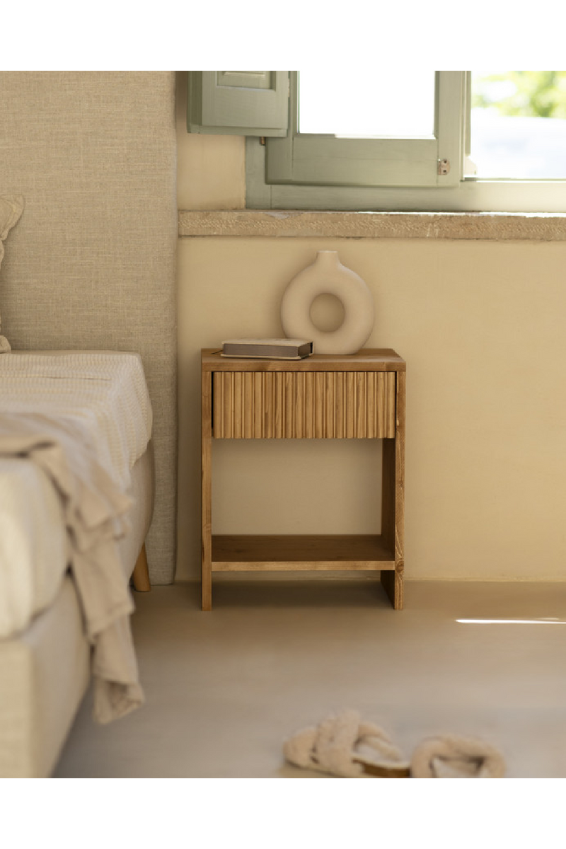 Fluted Drawer Bedside Table Set (2) | Decowood Bali | Oroatrade.com