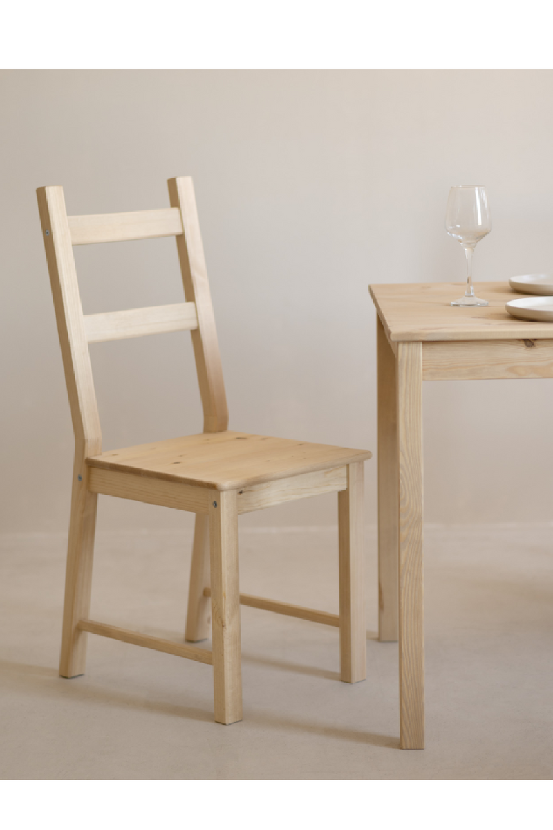 Pine Wood Dining Chair Set (2) | Decowood Lucia | Oroatrade.com