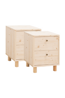 2-Drawer Wooden Nighstand Set (2) | Decowood Saura | Oroatrade.com