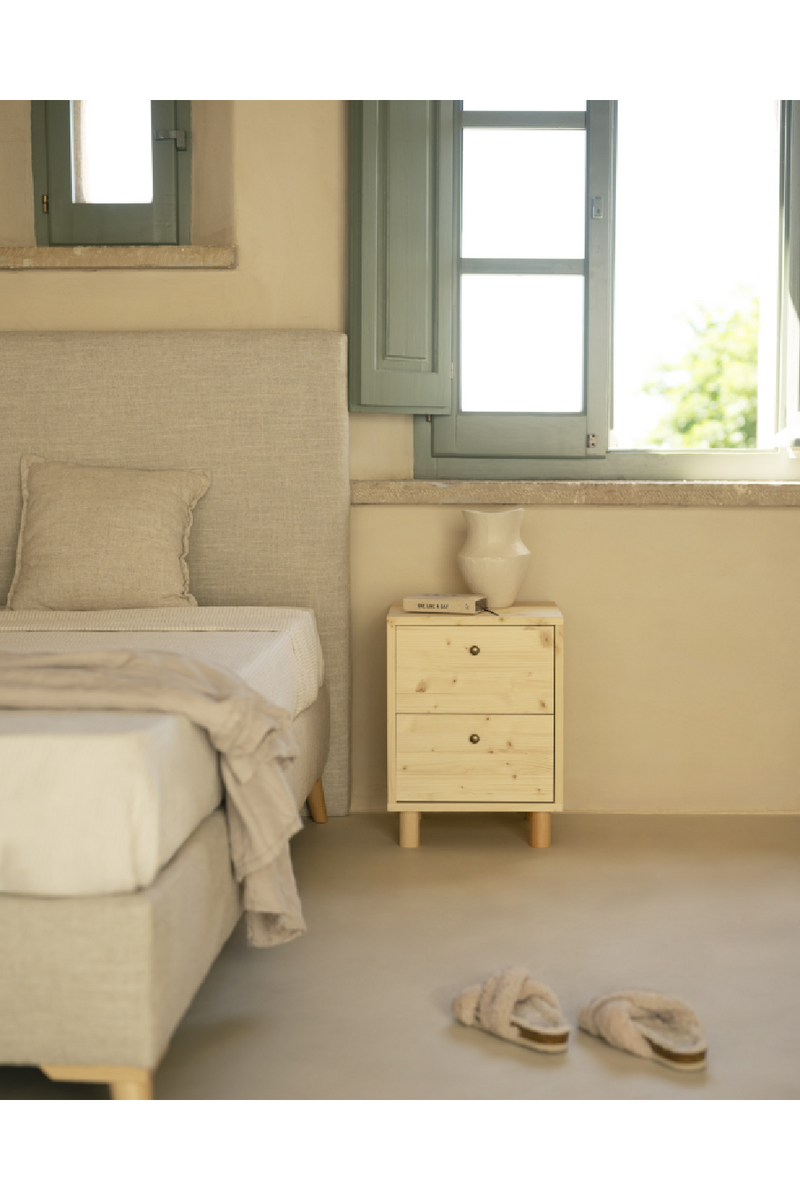 2-Drawer Wooden Nighstand Set (2) | Decowood Saura | Oroatrade.com