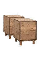 2-Drawer Wooden Nighstand Set (2) | Decowood Saura | Oroatrade.com