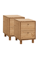 2-Drawer Wooden Nighstand Set (2) | Decowood Saura | Oroatrade.com