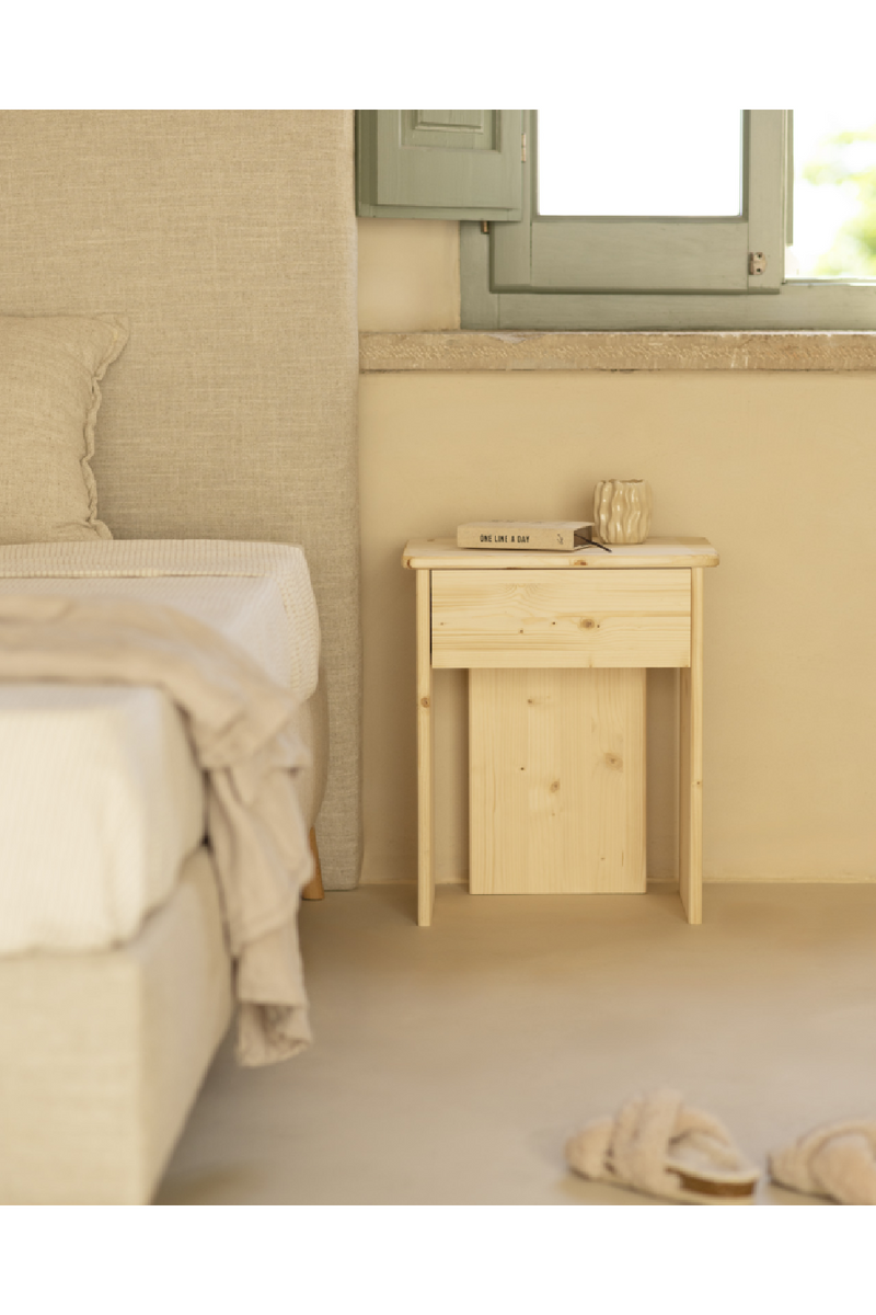 Minimalist 1-Drawer Nightstand Set (2) | Decowood Sigrid | Oroatrade.com