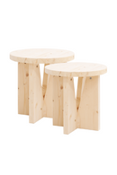 Geometric Base Wooden Side Tables (2) | Decowood Vega | Oroatrade.com