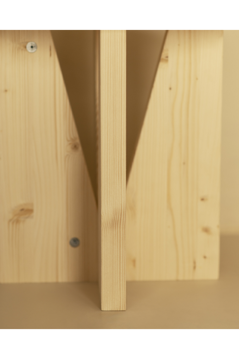 Geometric Base Wooden Side Tables (2) | Decowood Vega | Oroatrade.com