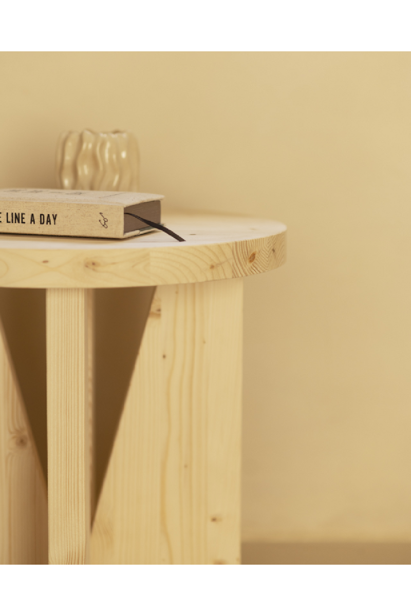 Geometric Base Wooden Side Tables (2) | Decowood Vega | Oroatrade.com