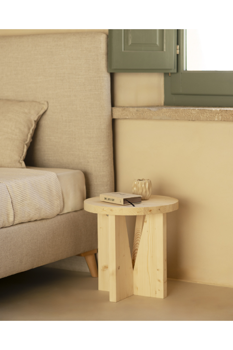 Geometric Base Wooden Side Tables (2) | Decowood Vega | Oroatrade.com