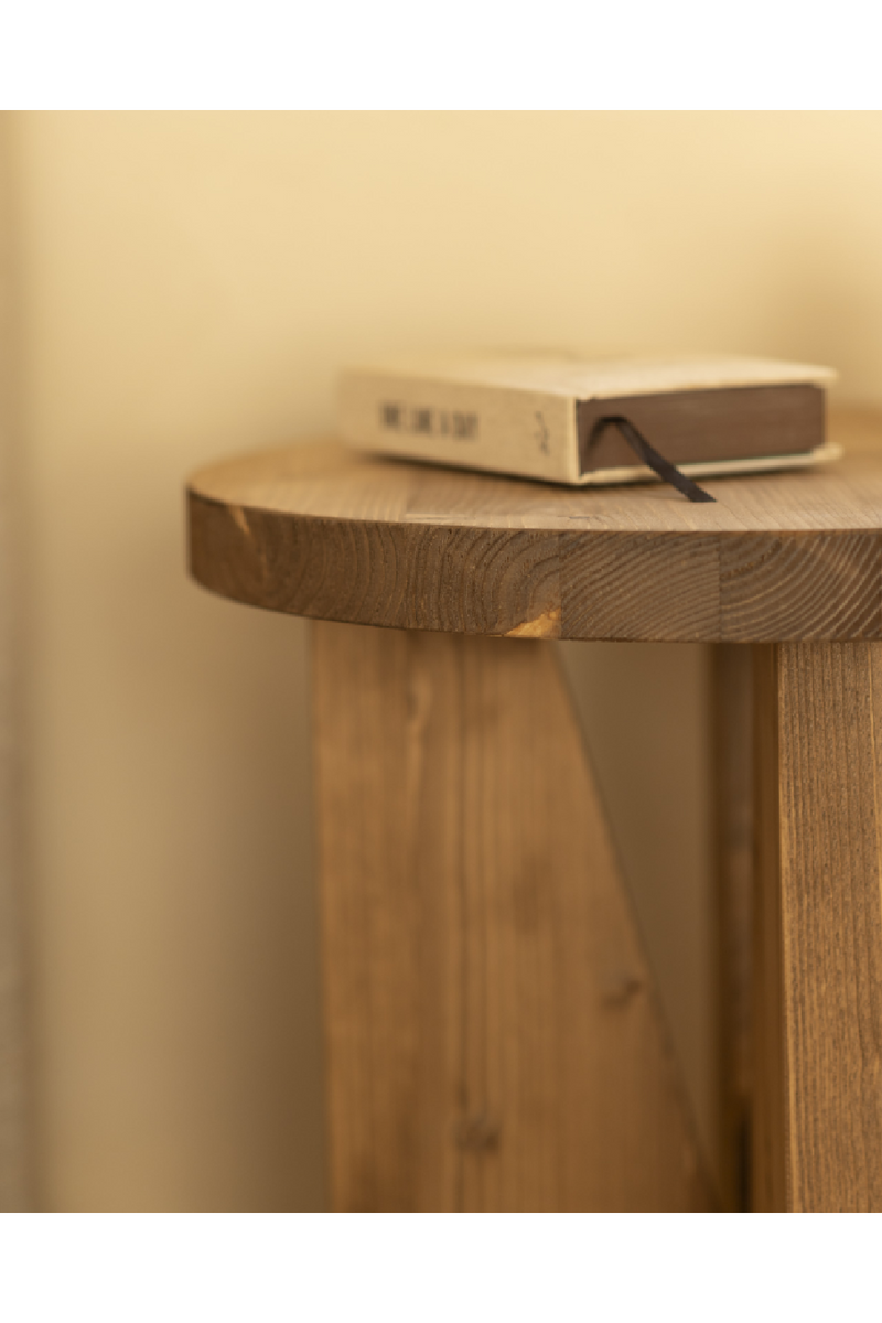 Geometric Base Wooden Side Tables (2) | Decowood Vega | Oroatrade.com