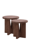 Geometric Base Wooden Side Tables (2) | Decowood Vega | Oroatrade.com