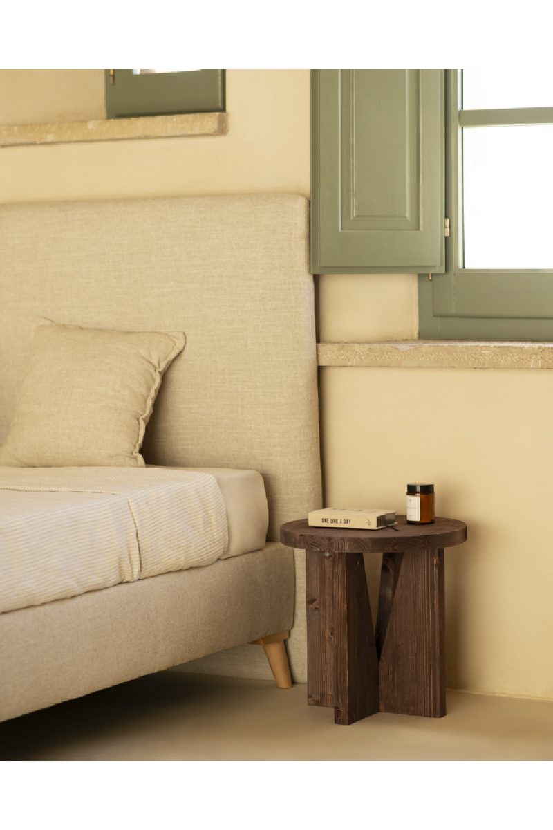 Geometric Base Wooden Side Tables (2) | Decowood Vega | Oroatrade.com