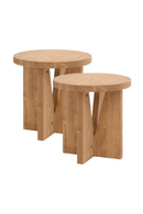 Geometric Base Wooden Side Tables (2) | Decowood Vega | Oroatrade.com