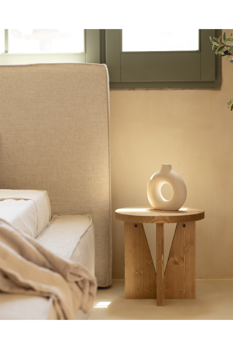 Geometric Base Wooden Side Tables (2) | Decowood Vega | Oroatrade.com