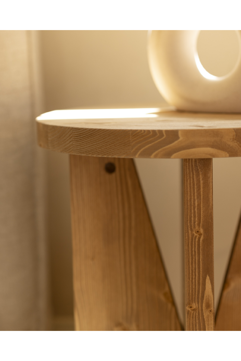 Geometric Base Wooden Side Tables (2) | Decowood Vega | Oroatrade.com