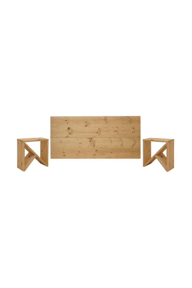 Wooden Headboard and Nordic Bedside Table | Decowood Flandes + Stoke | Oroatrade.com