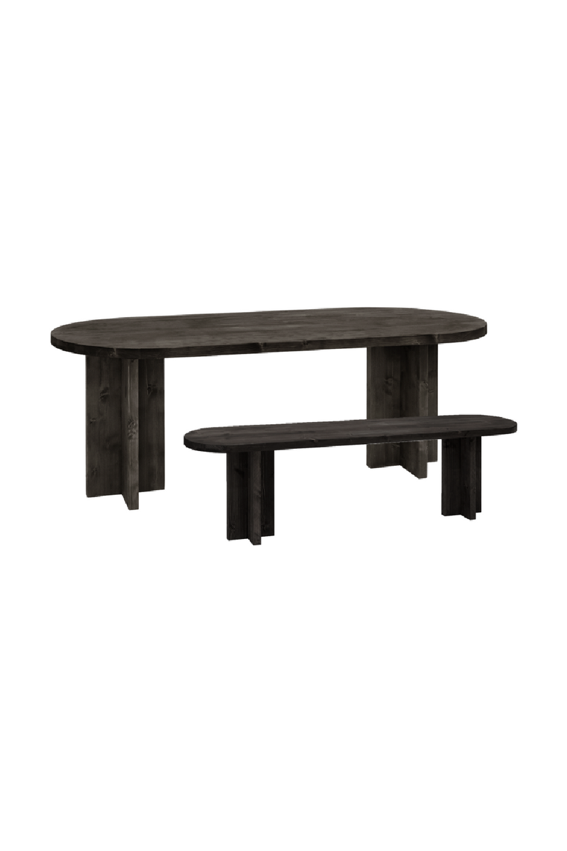 Oval Dining Table and Bench Set | Decowood Tokyo | Oroatrade.com