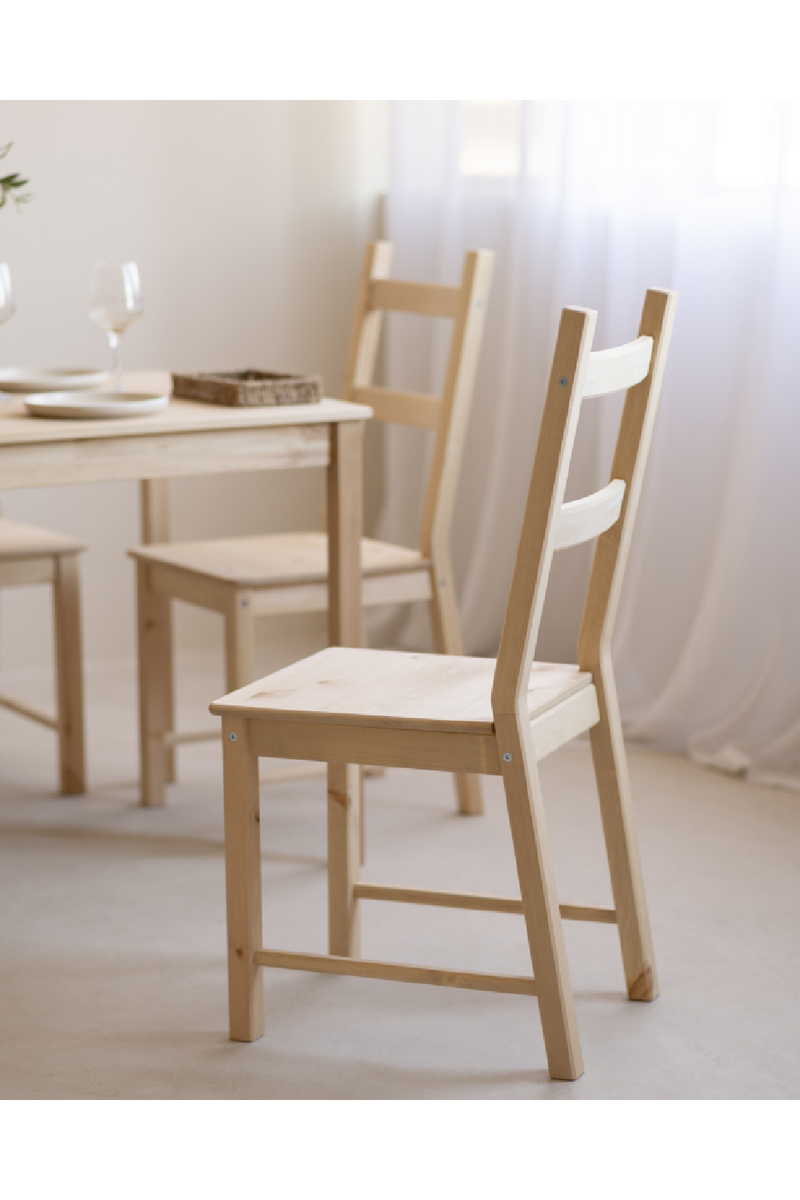 Pine Wood Dining Chair Set (4) | Decowood Lucia | Oroatrade.com