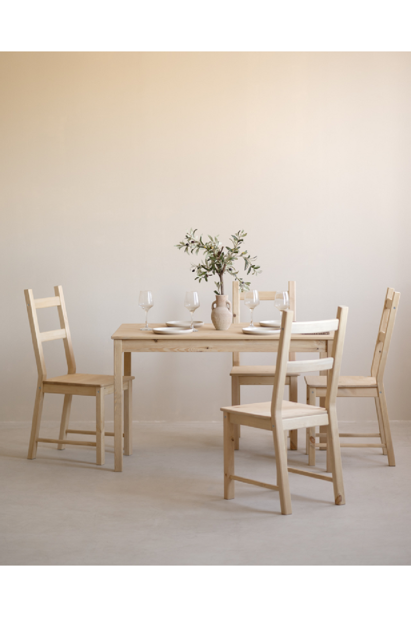 Pine Wood Dining Chair Set (4) | Decowood Lucia | Oroatrade.com