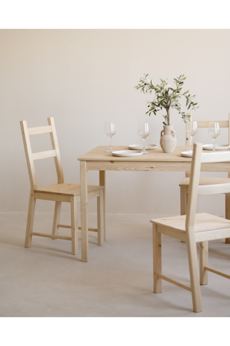Pine Wood Dining Chair Set (6) | Decowood Lucia | Oroatrade.com