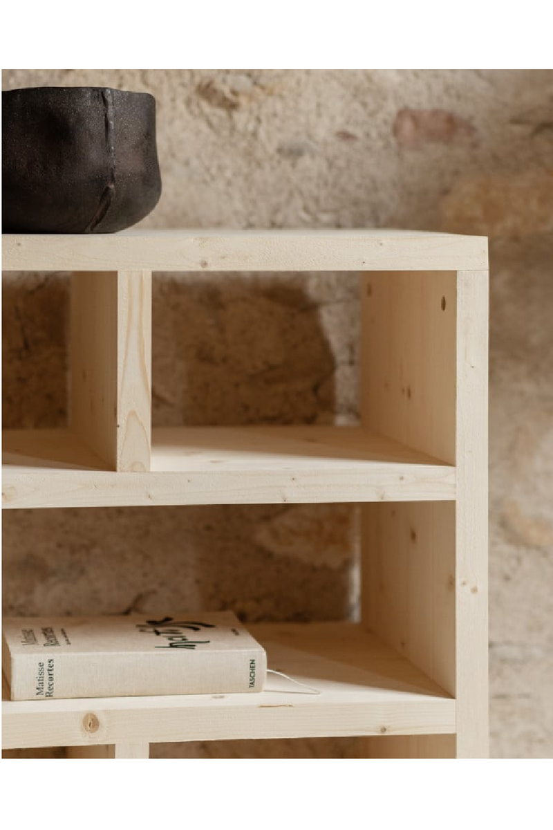 Solid Wood Low Bookshelf | Decowood Rose