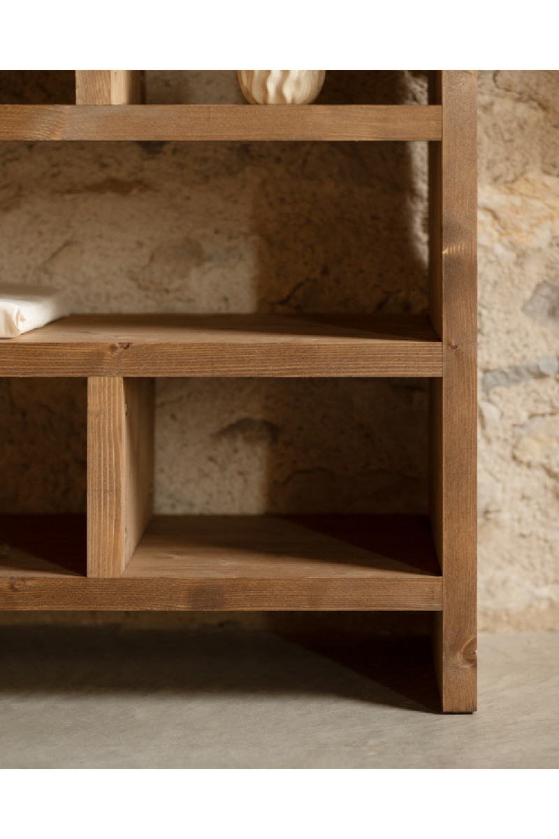 Solid Wood Low Bookshelf | Decowood Rose