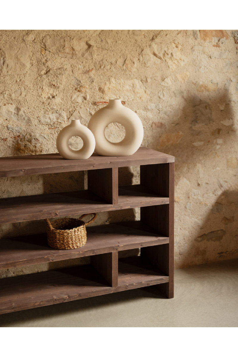 Solid Wood Low Bookshelf | Decowood Rose