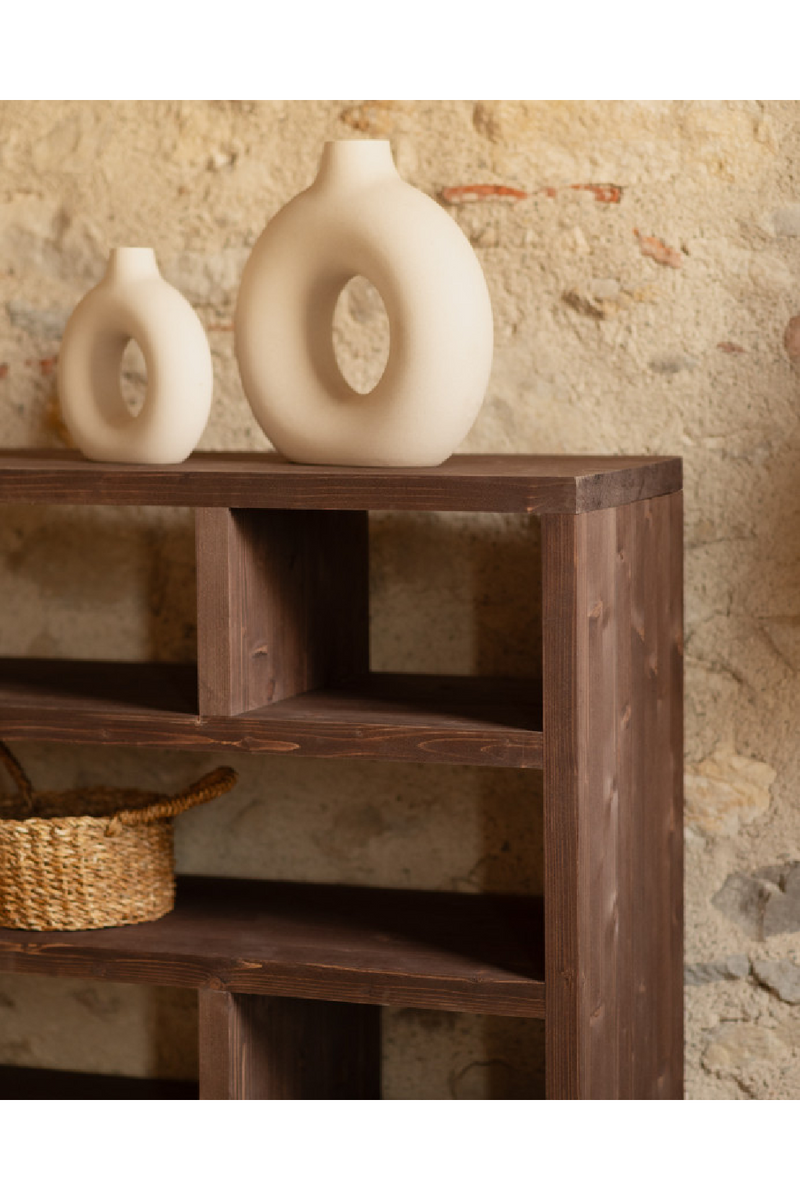 Solid Wood Low Bookshelf | Decowood Rose