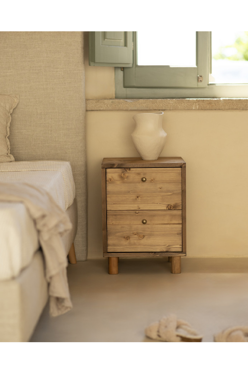 2-Drawer Wooden Bedside Table | Decowood Saura | Oroatrade.com