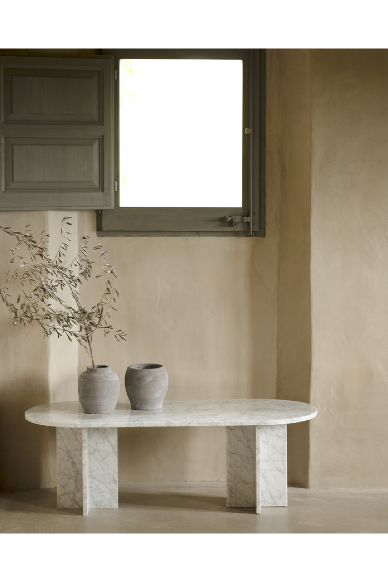 Oval Marble Coffee Table | Decowood Tuscany | Oroatrade.com
